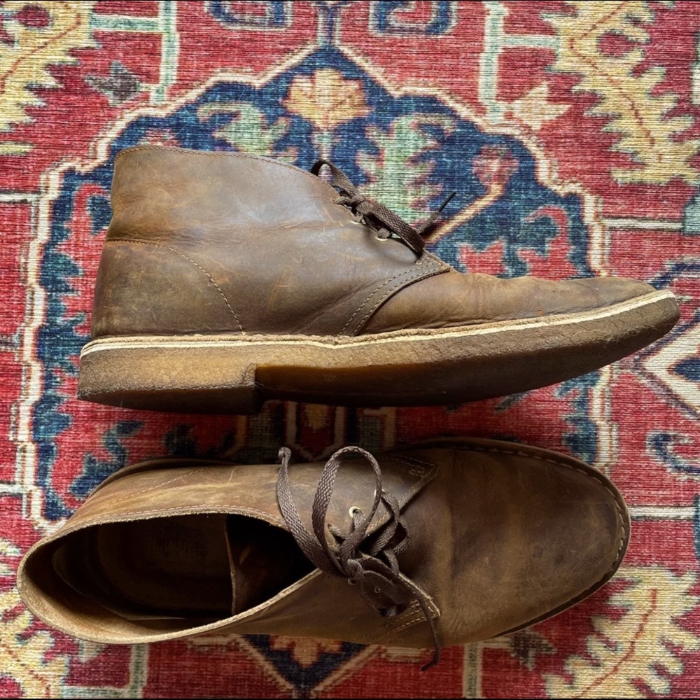 Clarks Bushacre Chukka boot size 10.5 brown leather